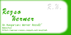 rezso werner business card